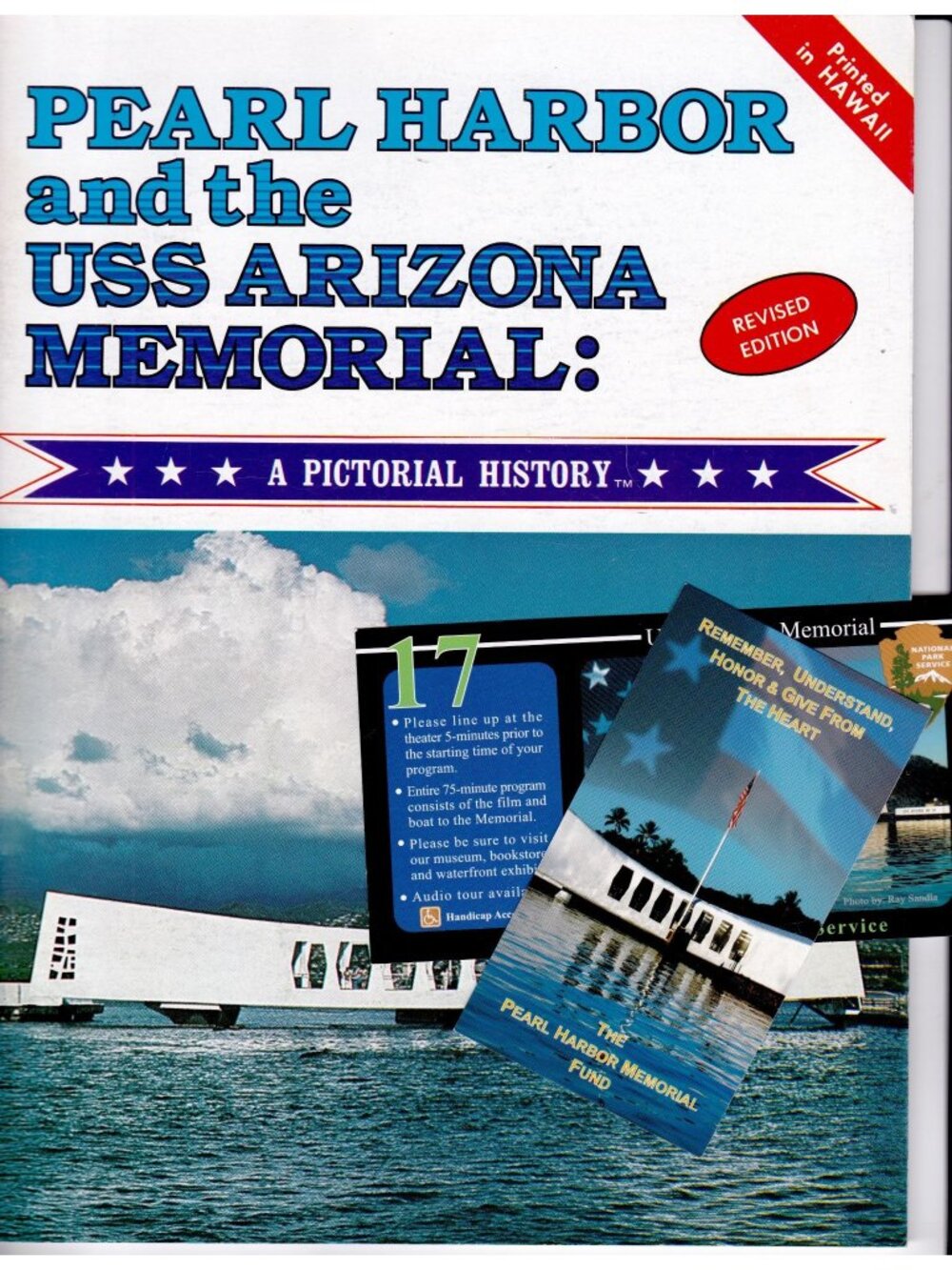 Pearl Harbor and USS Arizona Memorial Pictorial History Signed Hawaii Book Inser